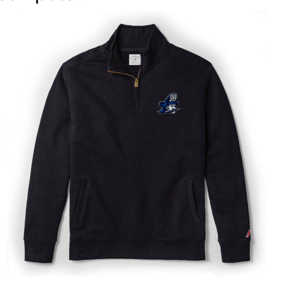 New  League 1/4 zip Navy sweatshirt w/ pirate