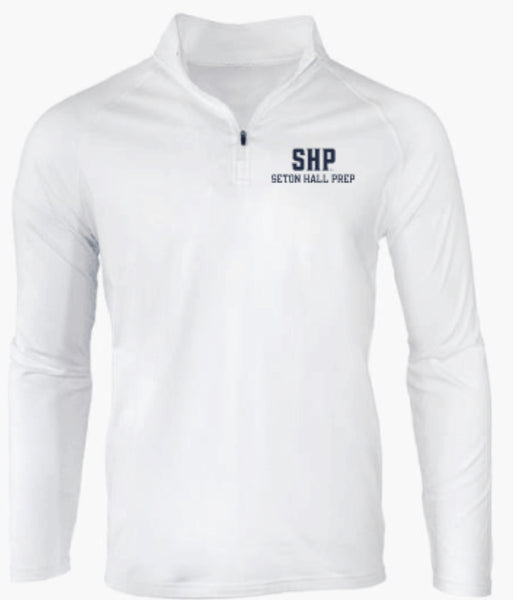 New White 1 4 Zip SHP Seton Hall Prep Below Seton Hall Prep Official New white 1 4 zip shp seton hall prep below seton hall prep official